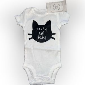 NWT Newborn Onesie “Crazy Cat Baby”
